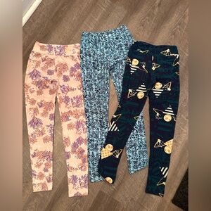 Lularoe Kids Leggings Set - Navy, Blue, Peach TWEEN